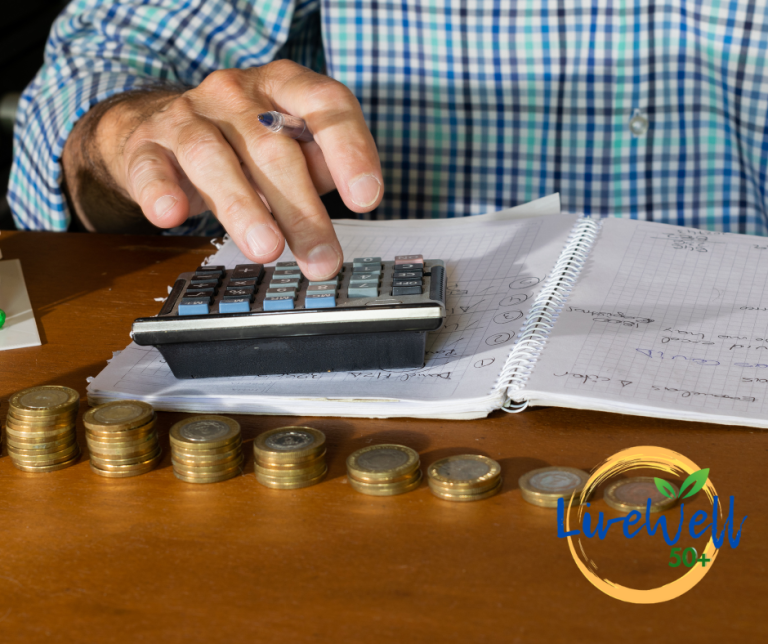 man working out his finances