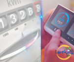 picture illustrating both analogue and digital electricity meters